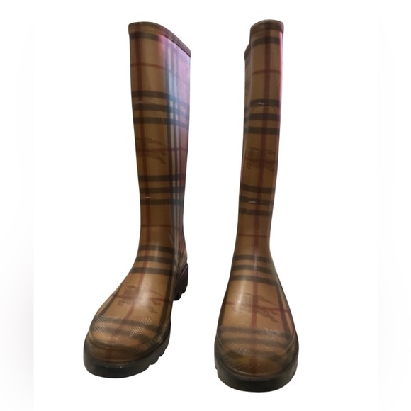 Burberry Plaid Rain Boots - Picture 3 of 4